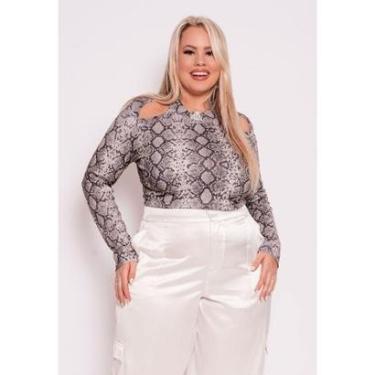Imagem de Cropped Plus Size com estampa e Recorte-Feminino