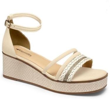 Imagem de Sandália Feminina Anabela Mississipi Trançado Brilho MC113-Feminino