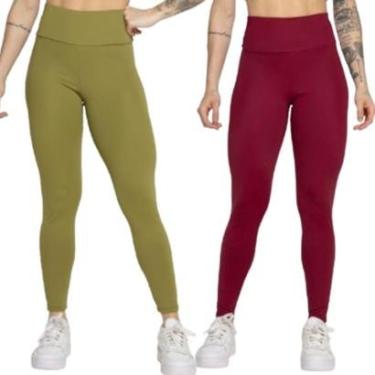 Imagem de KIT 2 Calça Legging Smart Serra e Mar Cós Alto Roupa Para Treino Academia Moda Fitness Musculação-Feminino