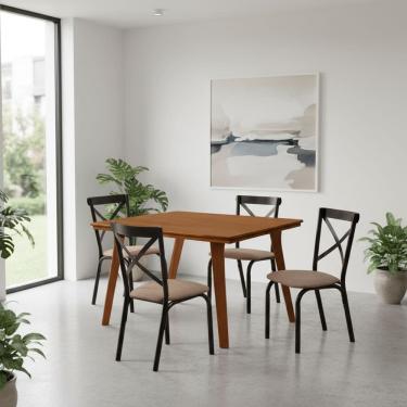 Imagem de Mesa de Jantar em Madeira Maciça Millena 120cm Robusta Castanho