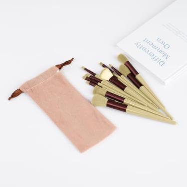 Imagem de Conjunto de 13 pincéis de maquiagem em pó, contorno de sombras, blush, pincéis de maquiagem amarelos