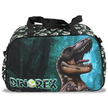 Imagem de Bolsa Infantil Dinossauro T-Rex com Alça Tiracolo | Bolsa Sacola para Passeio e Viagem