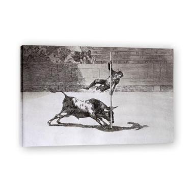 Imagem de Impressão em tela romântica espanhola Speed And CourageFrancisco De Goya - Obra-prima do influente pintor romântico 69,8 x 104,9 cm emoldurado