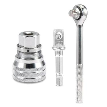 Imagem de Conjunto de soquetes adaptadores Ratchet Wrench Universal Silver - yiw