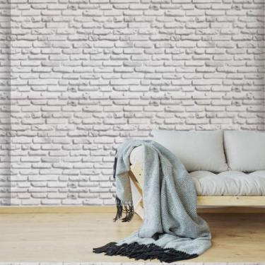 Imagem de Papel de Parede Adesivo Autocolante Decorativo Tijolinho Branco 3D 10 