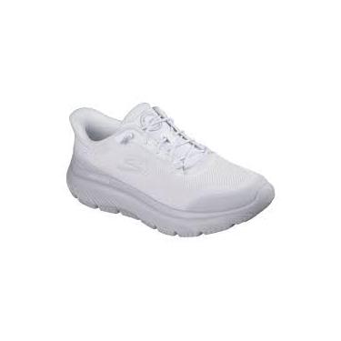 Imagem de Skechers Tênis masculino Go Walk Max amortecimento Hyper Burst Zoltar mãos livres sem cadarço, Branco/Cinza, 47