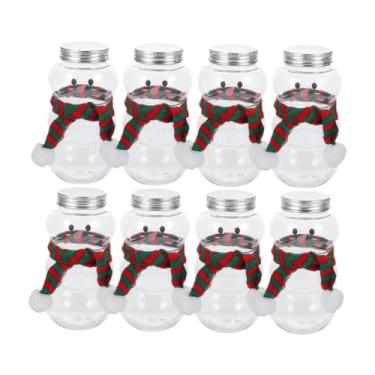 Imagem de SiaBiced Conjunto de 8 Garrafas de e Doces com Tampas Antivazamento para o Natal, Garrafas de Água, para Lembrancinhas de Festa, Chá com Leite e, Vermelho Verde