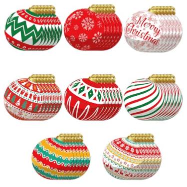 Imagem de AVXINSOK Recortes de bola de Natal de papelão, 48 peças, bolas de Natal recortadas de papelão, decorações de Natal, adereços para fotos para decoração de porta de parede de festa de inverno, pano de
