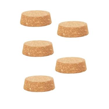Imagem de 5 plugues grandes cônicos de cortiça, rolhas grandes de diâmetro para garrafas de vidro, potes de artesanato DIY