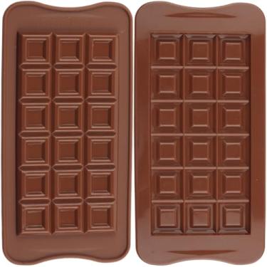 Imagem de EPYHREHM Moldes de silicone para tabletes de chocolate com 18 cavidades para chocolate