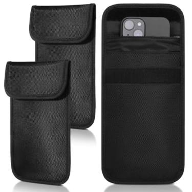 Imagem de LUMINFLY Suportes de celular de material de mergulho com bloqueio de Emf, capas de telefone com proteção contra radiação para mulheres grávidas, 3 unidades de bolsas de segurança com bloqueio de sinal