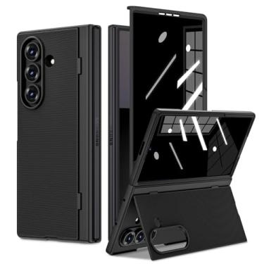 Imagem de Ruky Capa para Z Fold 7 com protetor de tela de privacidade, [antiespionagem e suporte para carregamento sem fio] com suporte dobrável oculto, capa protetora fina e rígida à prova de choque para