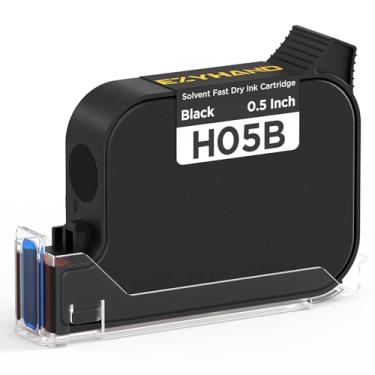 Imagem de EzyHand Cartucho de tinta de secagem rápida de 42 ml com altura de 12,7 mm para impressora a jato de tinta portátil H50 para imprimir em tecido de metal de madeira de papelão de plástico (cor preta)