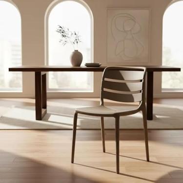 Imagem de Kit com 4 Cadeiras Lisboa, Sem Braço, Conjunto de Cadeiras para Sala de Jantar (castanho)