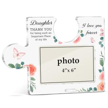 Imagem de Porta-retrato de mãe e pai, presente fofo de pai para filha, ideia de presente de aniversário e Natal, peça de quebra-cabeça de acrílico, molduras para fotos, horizontal de 10 x 15 cm