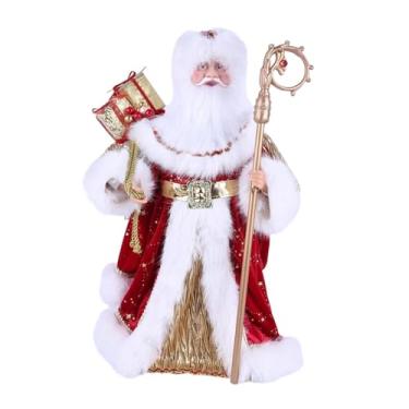 Imagem de Nishiyuenyi Estatueta de Papai Noel em pé, figura de Papai Noel, enfeite, artesanato, item colecionável, decoração de mesa, boneca para festa de Natal, decoração