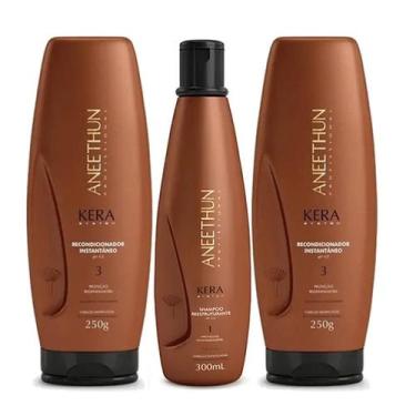 Imagem de Kit Aneethun Kera System 3 passos Sh.+recond.+finalizador