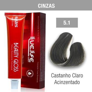Imagem de Coloração Tintura Profissional Live Life Color 60g, 5.1 Castanho claro