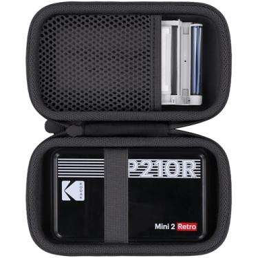 Imagem de Flaxune Capa rígida para foto portátil retrô Kodak Mini 2, capa preta