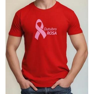 Imagem de Camiseta Camisa Feminina Masculina Algodão Campanha Outubro Rosa Preve