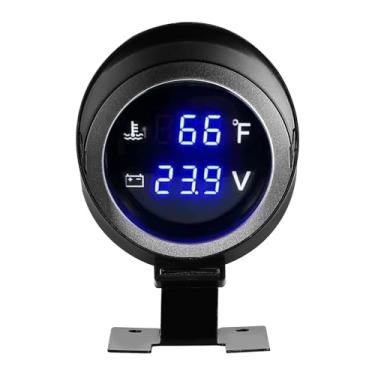 Imagem de Matybobe Medidor digital universal 2 em 1 para carro medidor de tensão de temperatura da água voltímetro 9-36V com sensor 1/8NPT Fahrenheit/display para carro, caminhão, S, RV
