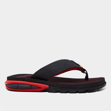Imagem de Sandália Kenner Flamengo Orak Masculina, Preto, Vermelho, 40