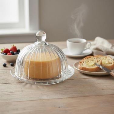 Imagem de Mini Queijeira Vidro Melina 14cm Prato Cúpula Para Servir - Hauskraft
