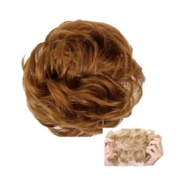 Imagem de Coque De Cabelo Sintético Cacheado Natural Para Mulheres, Extensões De