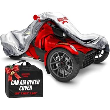 Imagem de Badass Moto Capa Can Am Ryker serve para 600/900 Rally Sport Trike Three Wheeler. Resistente. Não se desvanece. Serve para acessórios de motocicleta Can-Am Ryker Armazenamento externo à prova d'água
