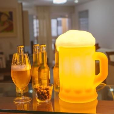 Imagem de Luminária Chopp Beer Mug, Decorativa de Mesa, Plástico Polietileno, 25,5x20x15 cm, Bivolt, LED ou Fluorescente até 15W