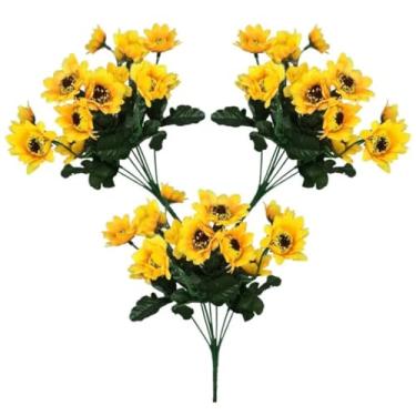 Imagem de Kit 5 Buquês de Girassol Artificial com 23 Flores – Arranjo Decorativo para Casamento, Festas e Decoração de Ambientes(3 UNIDADES)