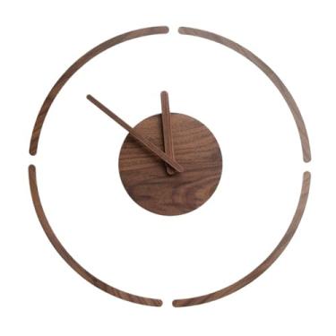 Imagem de Relógio de parede Relógio de parede nórdico minimalista em madeira maciça com mostrador transparente e silencioso para decoração de casa