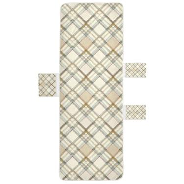 Imagem de STAYTOP Capa de toalha de cadeira xadrez elegante de búfalo, capa de espreguiçadeira macia, capas de cadeira de praia com bolsos para jardim ao ar livre, pátio, pátio, banhos de sol, gramado, 215 x 76