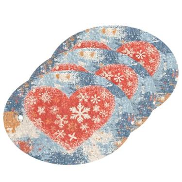 Imagem de Wassud Esponja de polpa de madeira de coração vermelho para pratos, pacote com 3 esponjas de cozinha para limpeza, esfregão resistente para panelas antiaderentes pia banheiro, suprimentos de limpeza