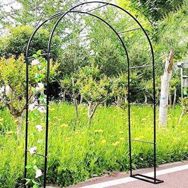Imagem de Arco de jardim de 1,2 MX2,2 m, pérgula preta externa, para várias plantas trepadeiras, mandril de arco de casamento de 3,5 MX2,2 m, fácil de montar