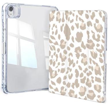 Imagem de Jngnpn Capa para iPad Air 11 polegadas M3 (2025)/M2 (2024), iPad Air 5ª (2022)/4ª geração (2020) 10,9 polegadas, iPad Pro 11 polegadas 2018 1ª, capa traseira transparente com três dobras com suporte