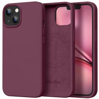 Imagem de GolbinBox Capa magnética para iPhone 13, compatível com MagSafe, [forro de microfibra macio antiarranhões], capa protetora de silicone líquido fino à prova de choque para iPhone 13 de 6,1 polegadas,