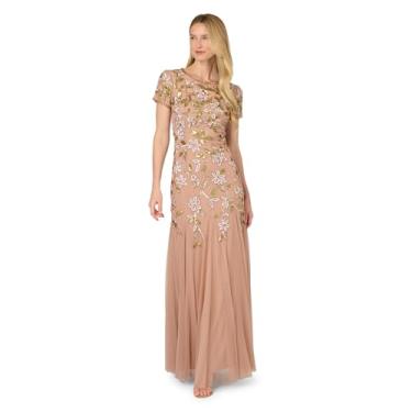 Imagem de Adrianna Papell Vestido com contas, Ouro rosa multi, 48