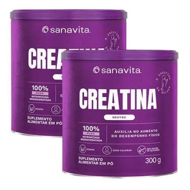 Imagem de KIT 2 Creatina Sanavita Sabor Neutro 300g 