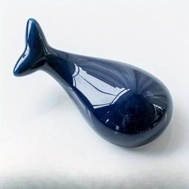 Imagem de Conjunto exclusivo de suporte de colher de baleia e descanso de pauzinhos de 1 peça/4 peças - decoração de cerâmica fofa para guardar e exibir seus utensílios (safira, 1 peça)