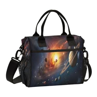 Imagem de GAIGEO Lancheira térmica Solar System with All Its Planets com alças, lancheira à prova de vazamento, lancheira isolada para mulheres, P