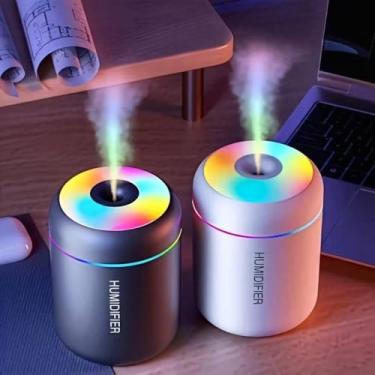 Imagem de 1 mini umidificador de carro, difusor de névoa de aromaterapia com luz noturna que muda de cor, para quarto, sala de estar, carro, preto