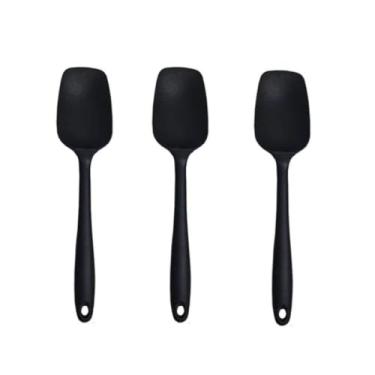 Imagem de Espátula reta de silicone para pão duro Cozinha doméstica Cafeteria (PRETO,3)