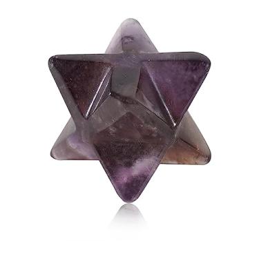 Imagem de Decoração de cristal 13 x 13 mm estrela rodonita estrela hexagonal quartzo natural pequeno bolso pedra decoração de mesa 1 peça roxa