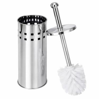 Imagem de Escova Sanitária Com Suporte Em Aço Inox Para Banheiro Limpeza Profunda Em Vaso Sanitário Base Antiderrapante Vedação Antiodor Design Moderno Elegante Higiênico para Lavabo Privada E Decoração