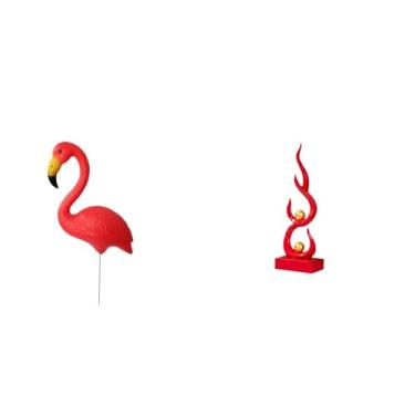 Imagem de Whtkoph Escultura de Flamingo em Resina, Ornamento de Jardim, Ideal para Feriados E Celebrações. Perfeita para, Escritório, Estante Ou Como Peça Decor