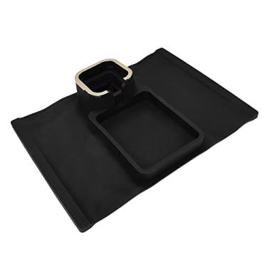 Imagem de Cryfokt Bandeja de Suporte de Copo de Braço de Silicone Com Desempenho Estável para sofá de Varanda de Sala de Estar, Fornecimento Doméstico (Preto)