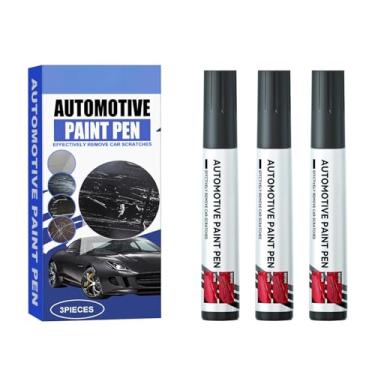 Imagem de Caneta de retoque preta para carros, caneta de remoção de arranhões de carro, caneta automotiva universal e precisa de cor, fácil restauração de tinta DIY para usar (conjunto de 3 unidades)
