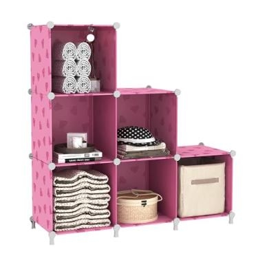 Imagem de UNKU Estante de prateleira aberta, organizador de armazenamento de 6 cubos, prateleira de exibição de 30 cm para CDs de livros, estante de livros DIY, prateleira de armazenamento ajustável para