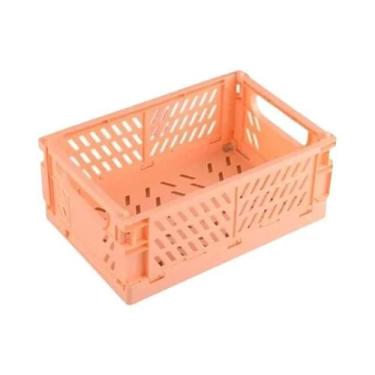 Imagem de Caixa De Armazenamento Plástica Dobrável Organizador Empilhável Para M